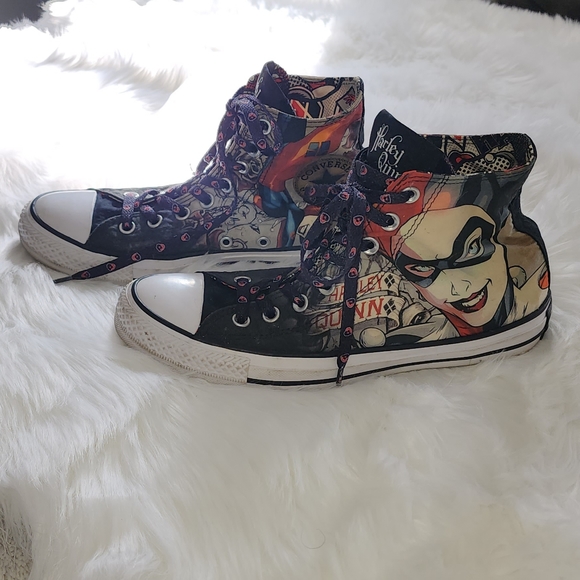 Converse Harley Quinn Face Chuck Taylor Hi Rare Vintage style 155260CMens 7Wom - Picture 4 of 10